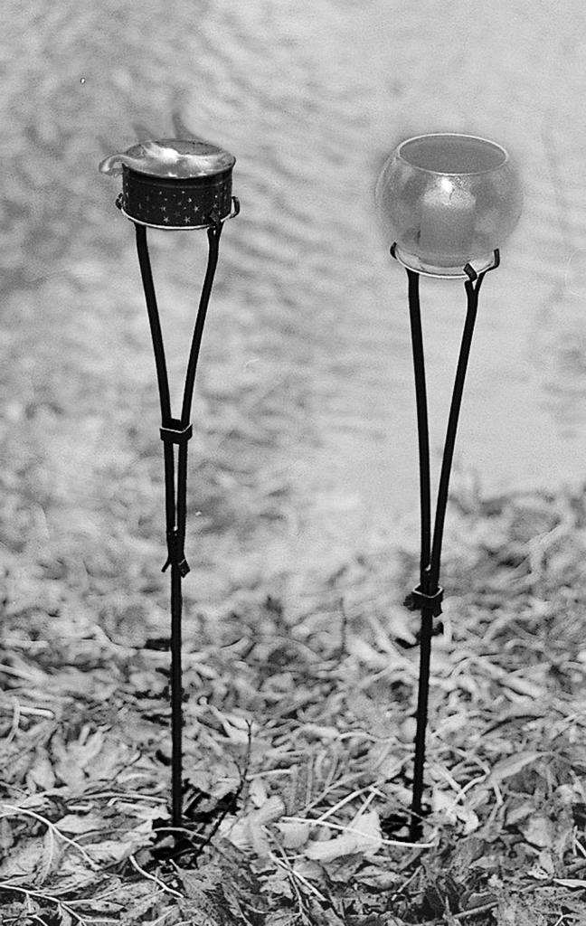 a couple of umbrellas that are in the grass 